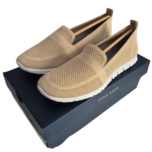 Cole Haan Women US 10B Zerogrand Stitchlite Slip-On Loafer Beige Khaki - Picture 1 of 6